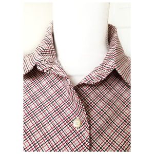 Plus Size Women Vintage Plaid O-Neck Long Blouse
